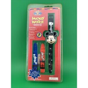 Vtg Mickey Stuff Disney Mickey Quartz Battery Watch Mix&Match Straps NIP